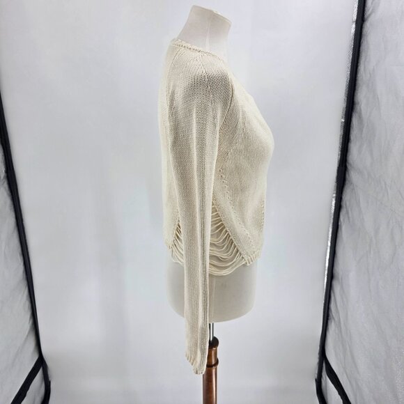 Dakota Collective Womens Ivory Knit Asymmetric Zip Cardigan - Picture 7 of 12